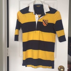 Rugby polo by Ralph Lauren XS gold and navy